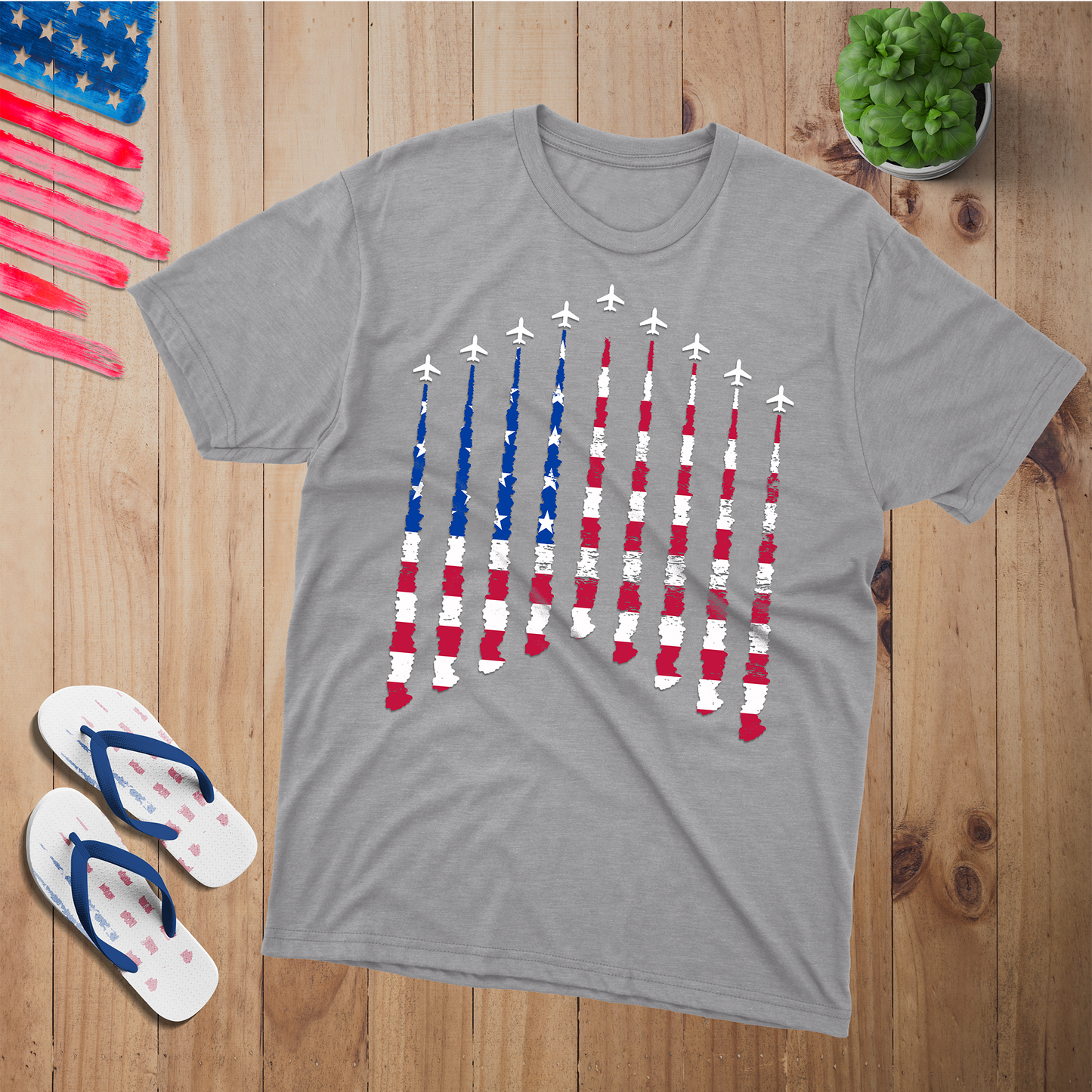 Airplane Smoke Tee 100% USA Made Cotton T-Shirt