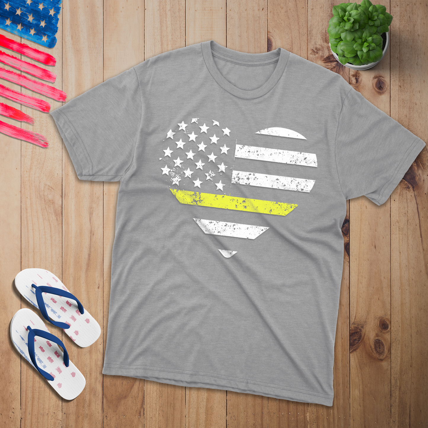 EMS Heart T-Shirt - Patriotic American