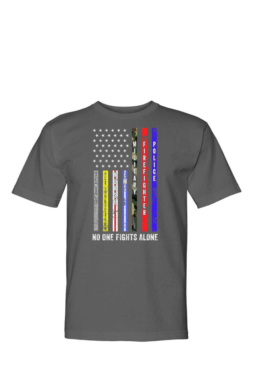 No one fights alone 100% USA Made Cotton T-Shirt