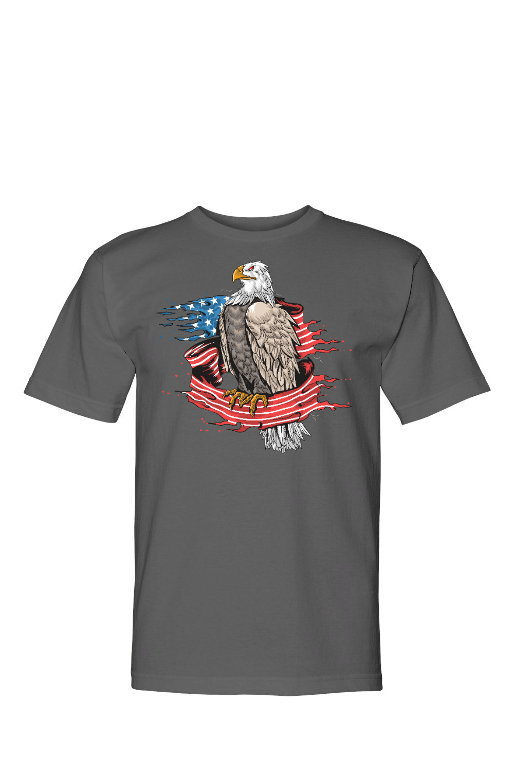 Eagle on Flag 100% USA Made Cotton T-Shirt