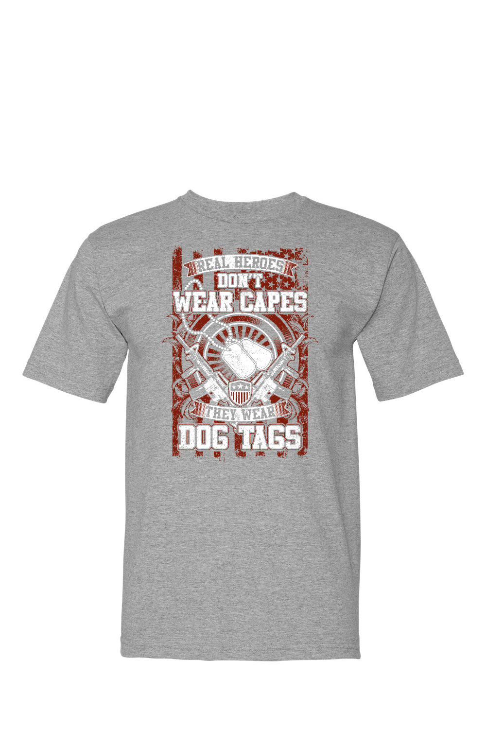 Real Heroes Dog Tags 100% USA Made Cotton T-Shirt