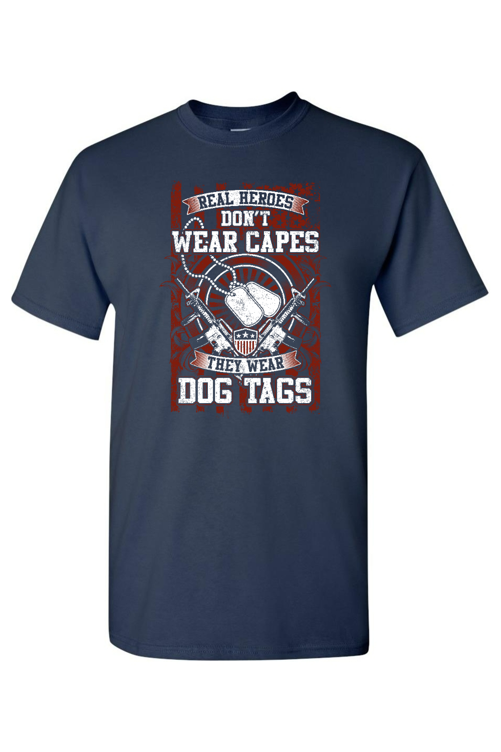 Real Heroes Dog Tags T-Shirt - Patriotic American