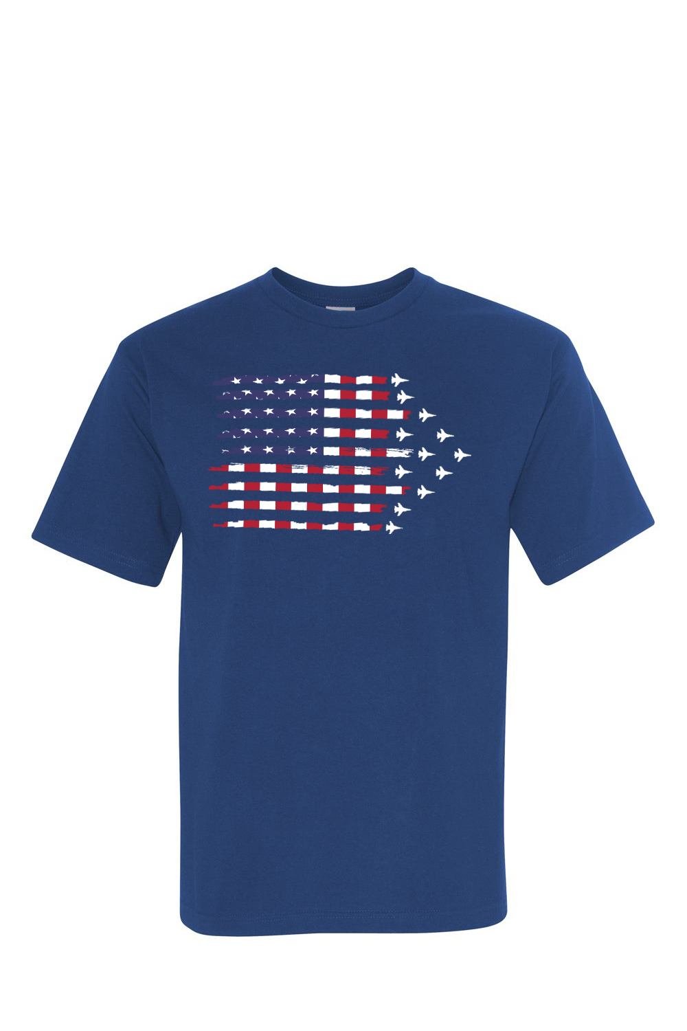 US Fighter Plane Flag 100% USA Made Cotton T-Shirt