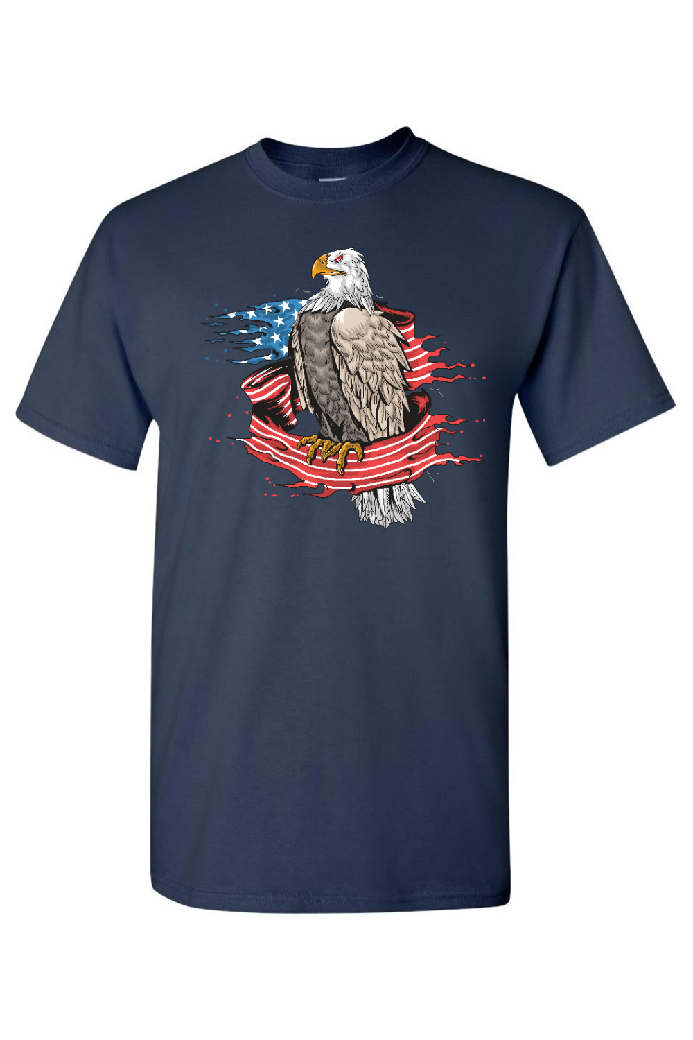 Eagle on Flag T-Shirt - Patriotic American