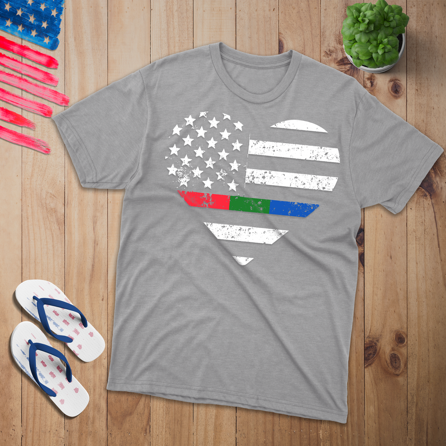 Love USA Color 100% USA Made Cotton T-Shirt