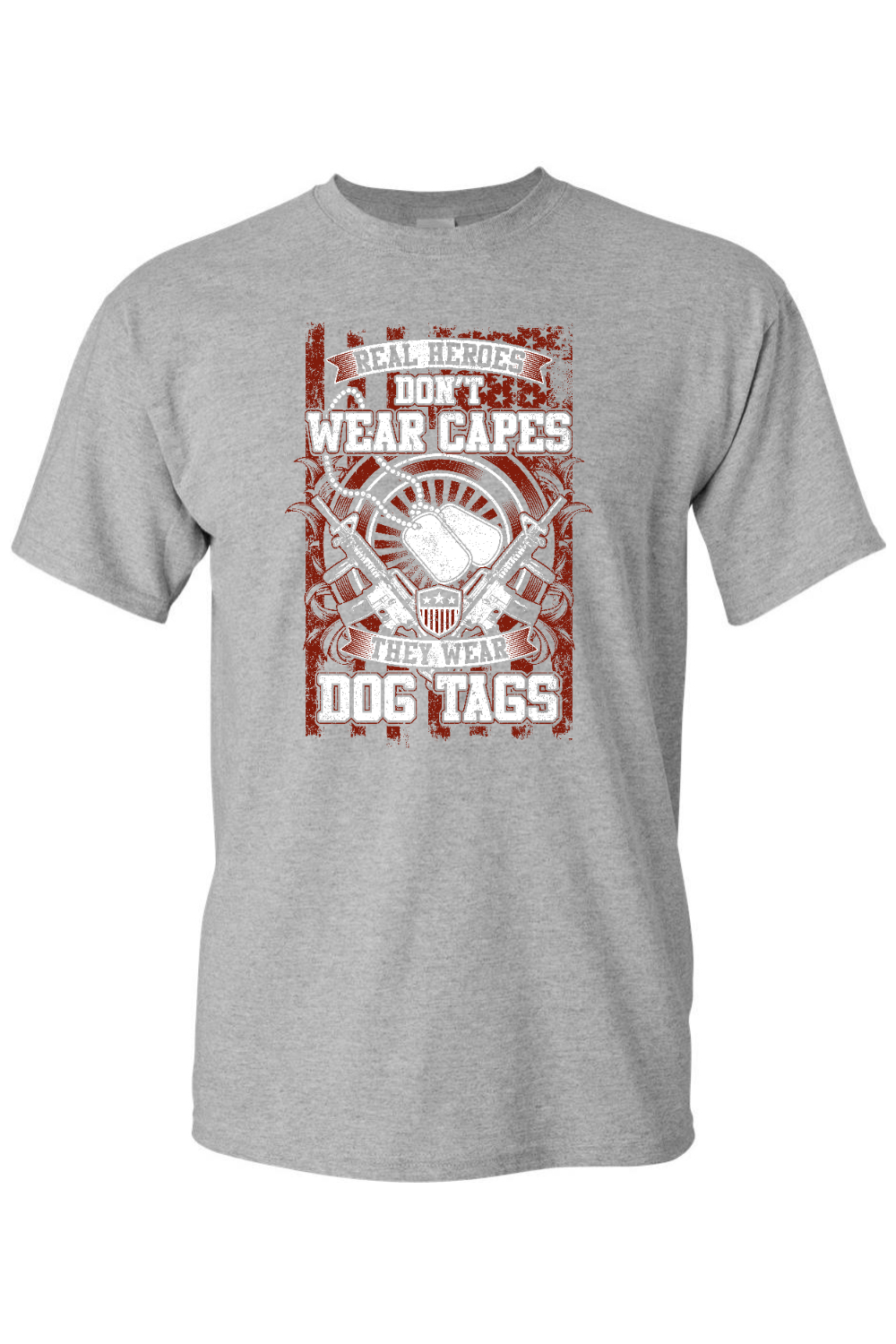 Real Heroes Dog Tags T-Shirt - Patriotic American