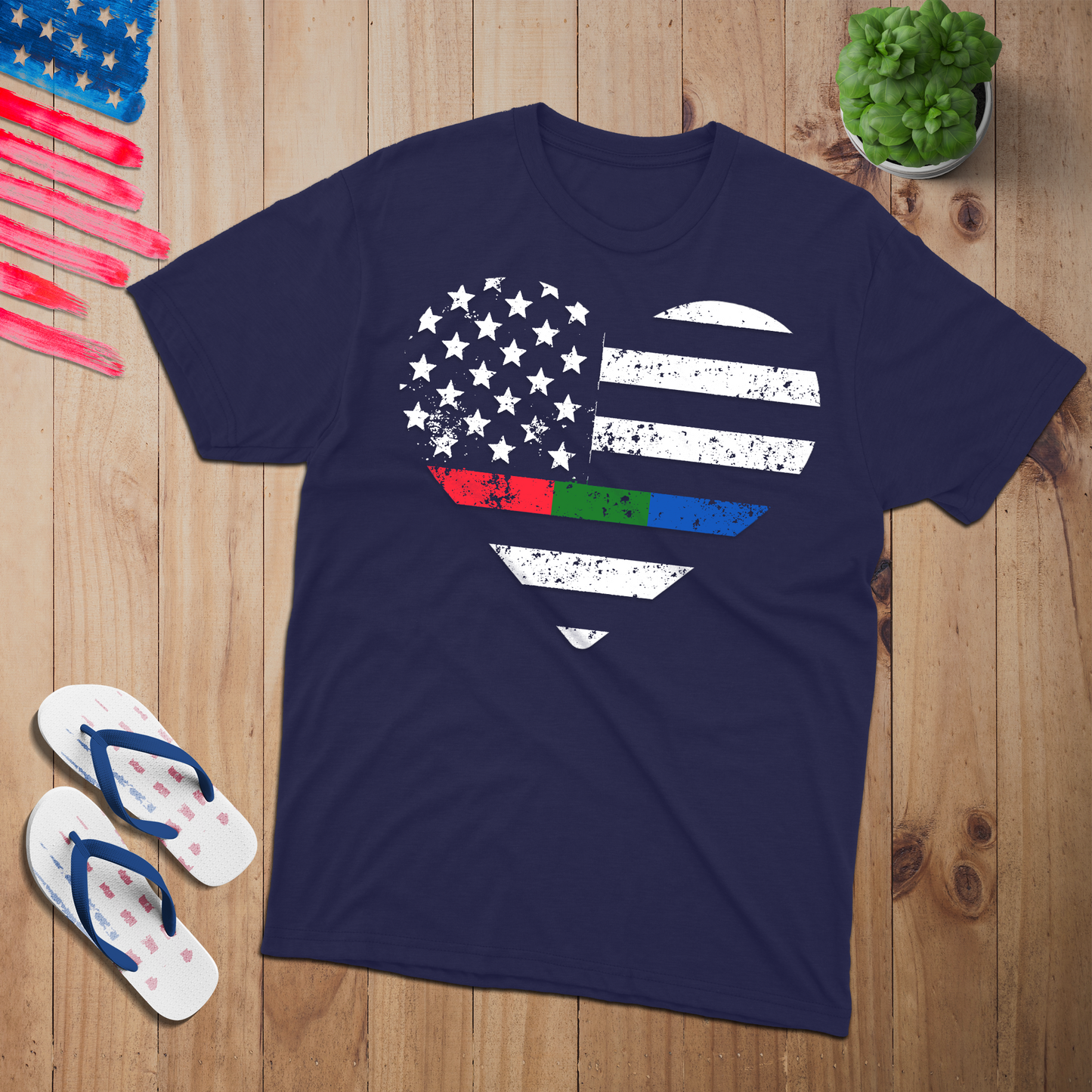 Love USA Color 100% USA Made Cotton T-Shirt