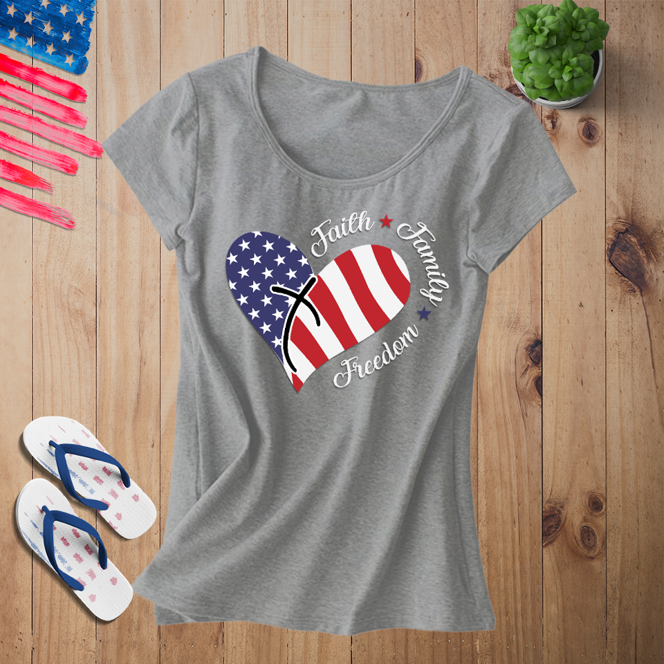 Faith , Family, Freedom- Women's Cut
