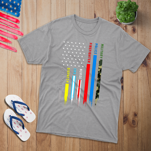 Stripes 100% USA Made Cotton T-Shirt