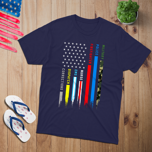 Stripes 100% USA Made Cotton T-Shirt