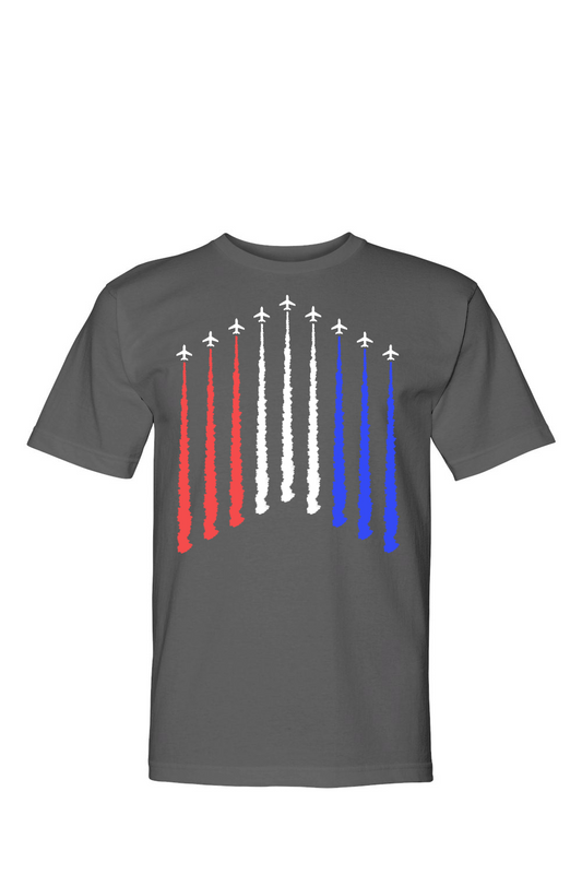 Airplane Smoke Effect 100% USA Made Cotton T-Shirt