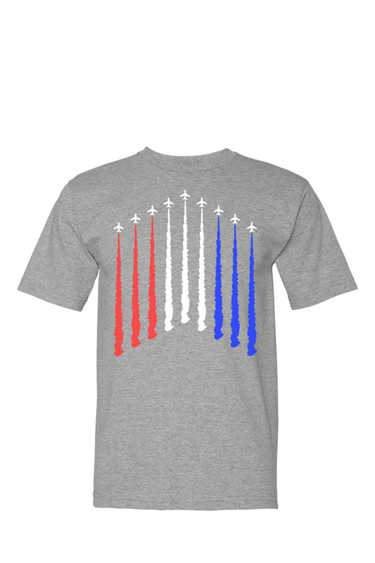 Airplane Smoke Effect 100% USA Made Cotton T-Shirt
