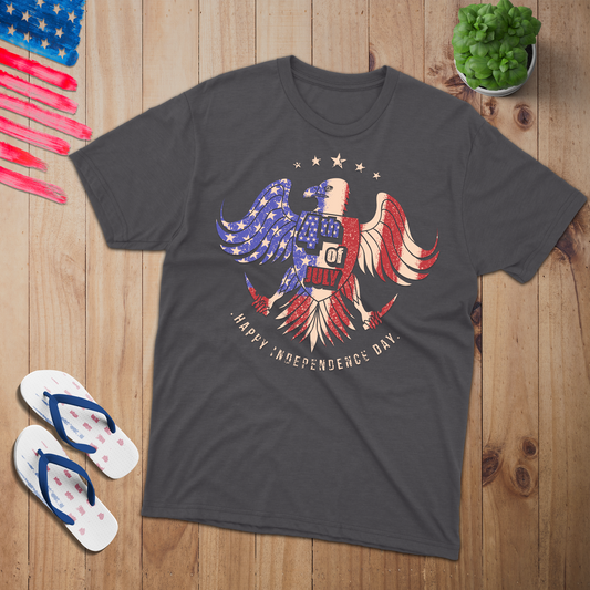Happy Independence day 100% USA Made Cotton T-Shirt