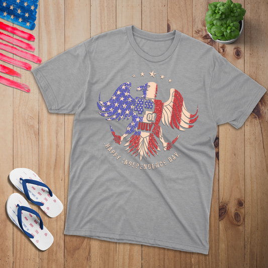 Happy Independence day 100% USA Made Cotton T-Shirt