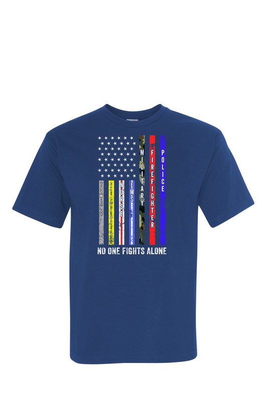 No one fights alone 100% USA Made Cotton T-Shirt