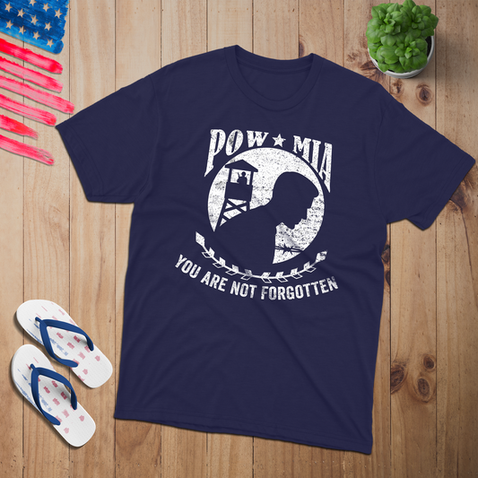 Pow Mia you are not forgotten 100% USA Made Cotton T-Shirt