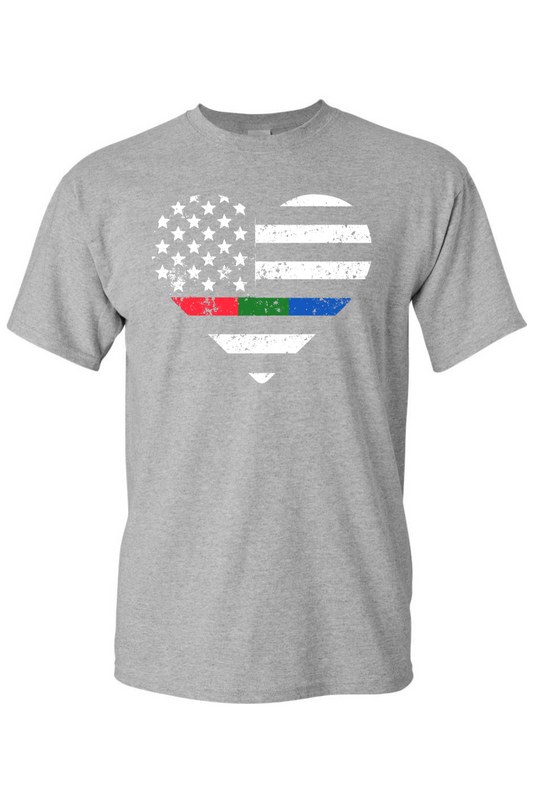 Love USA Color T-Shirt  -Patriotic American