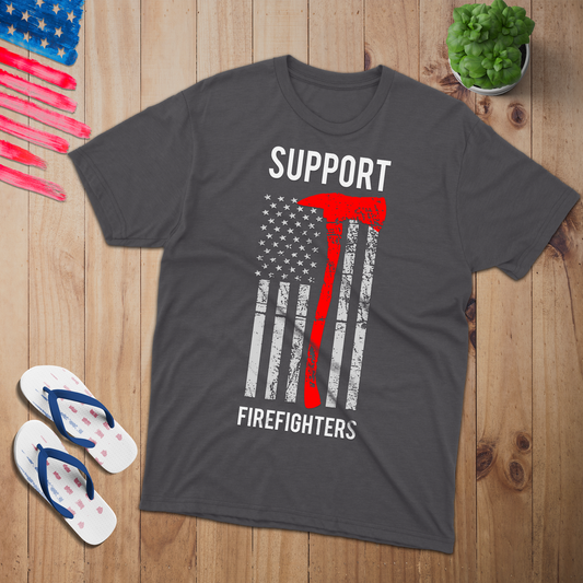 Support firefighters 100% USA Made Cotton T-Shirt