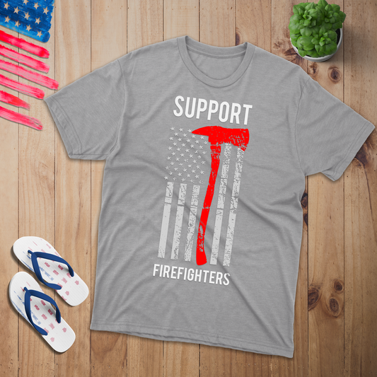 Support Firefighters T-Shirt - Patriotic American