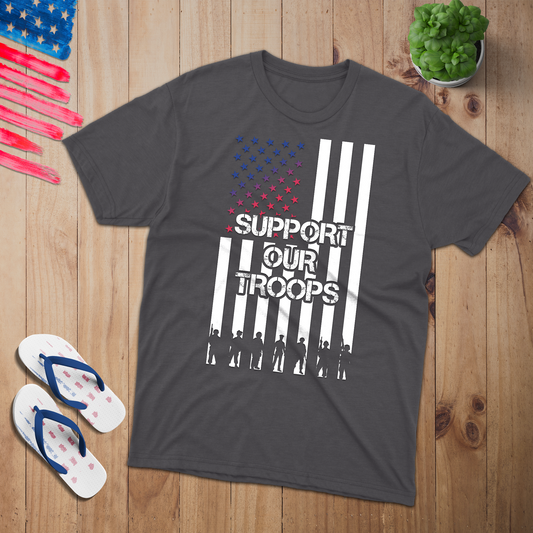 Support Our Troops 100% USA Made Cotton T-Shirt
