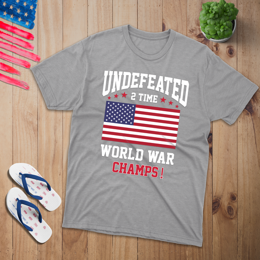 Undefeated 2 time 100% USA Made Cotton T-Shirt