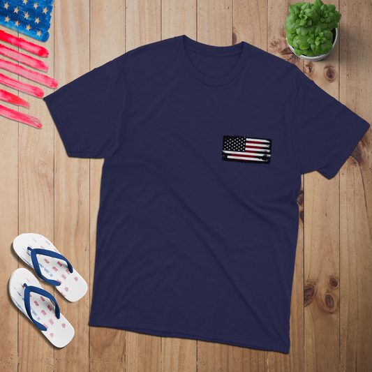 America Small Flag 100% USA Made Cotton T-Shirt