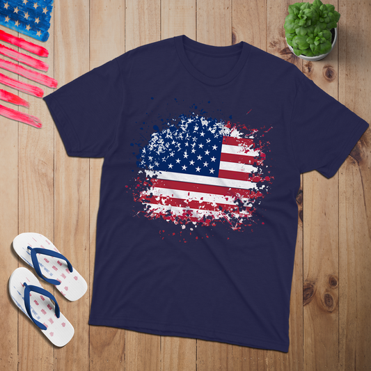 Paint Flag Tee - Patriotic American