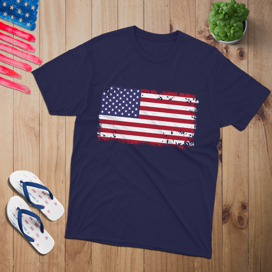 Big America Flag 100% USA Made Cotton T-Shirt