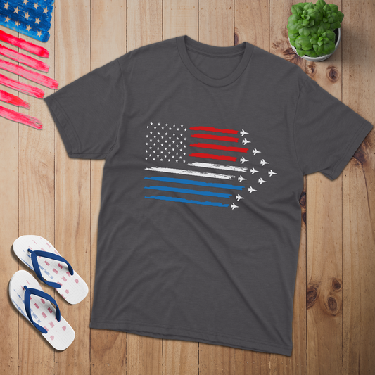Red, White & Blue Jet Flag Tee  - Patriotic American