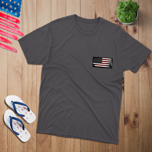 Rustic Chest Flag Tee - Patriotic American