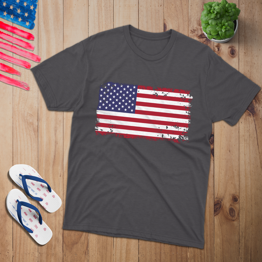 Big America Flag 100% USA Made Cotton T-Shirt