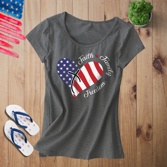 Faith , Family, Freedom- Women's Cut