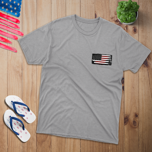 America Small Flag 100% USA Made Cotton T-Shirt