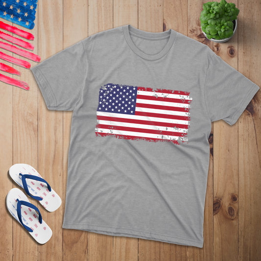 Rustic Flag Tee - Patriotic American
